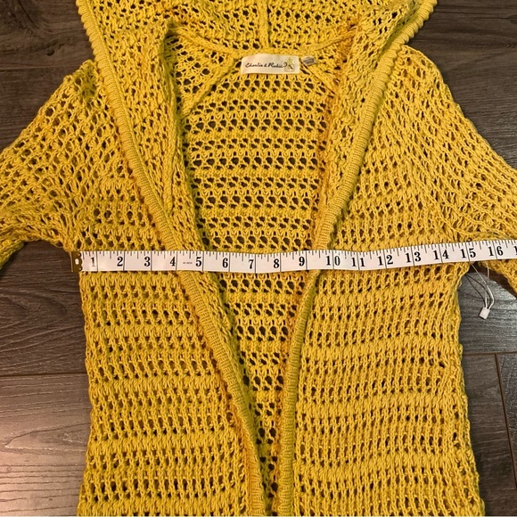 Anthropologie Charlie & Robin knit cardigan hooded yellow - Picture 9 of 9